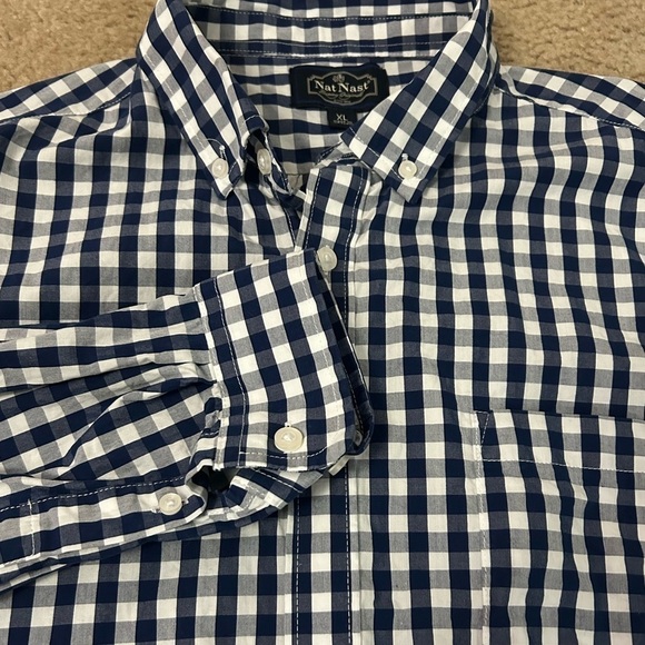 Nat Nast Men’s XL Checkered Long Sleeve Button Up Shirt - Picture 6 of 7